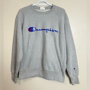 Champion Size M Men's Crewneck in Heather Gray